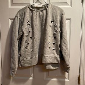 Vintage Havana gray distressed style open side sweatshirt medium